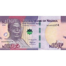 P41a Nigeria - 100 Naira Year 2014 (Comm)